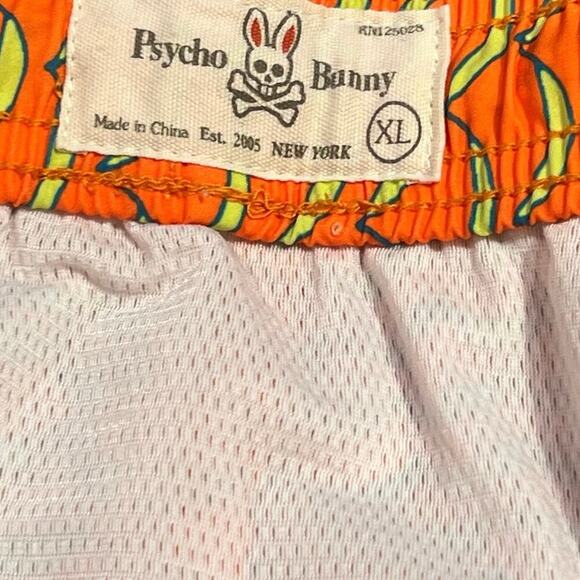 NWT Psycho Bunny Haines Swim Trunks Neon Orange Frost Size XL Surf Beach Travel - Picture 6 of 6